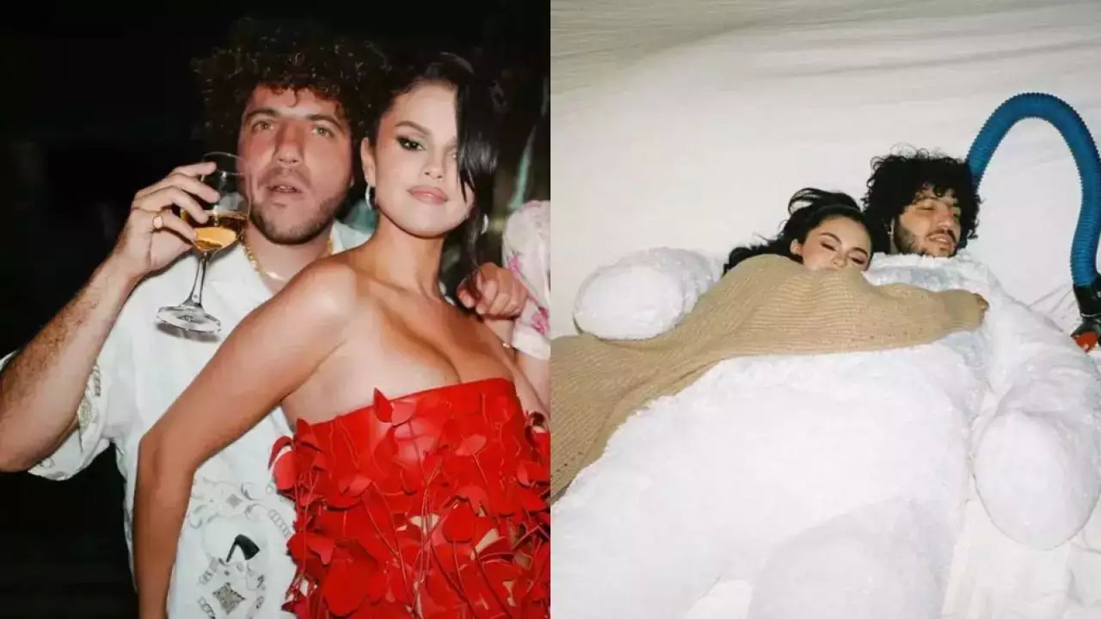 सेलेना गोमेज़ नए साल से पहले के 'मशीनी' स्नैपशॉट में अपने प्रेमी बेनी ब्लैंको के साथ लिपट गईं